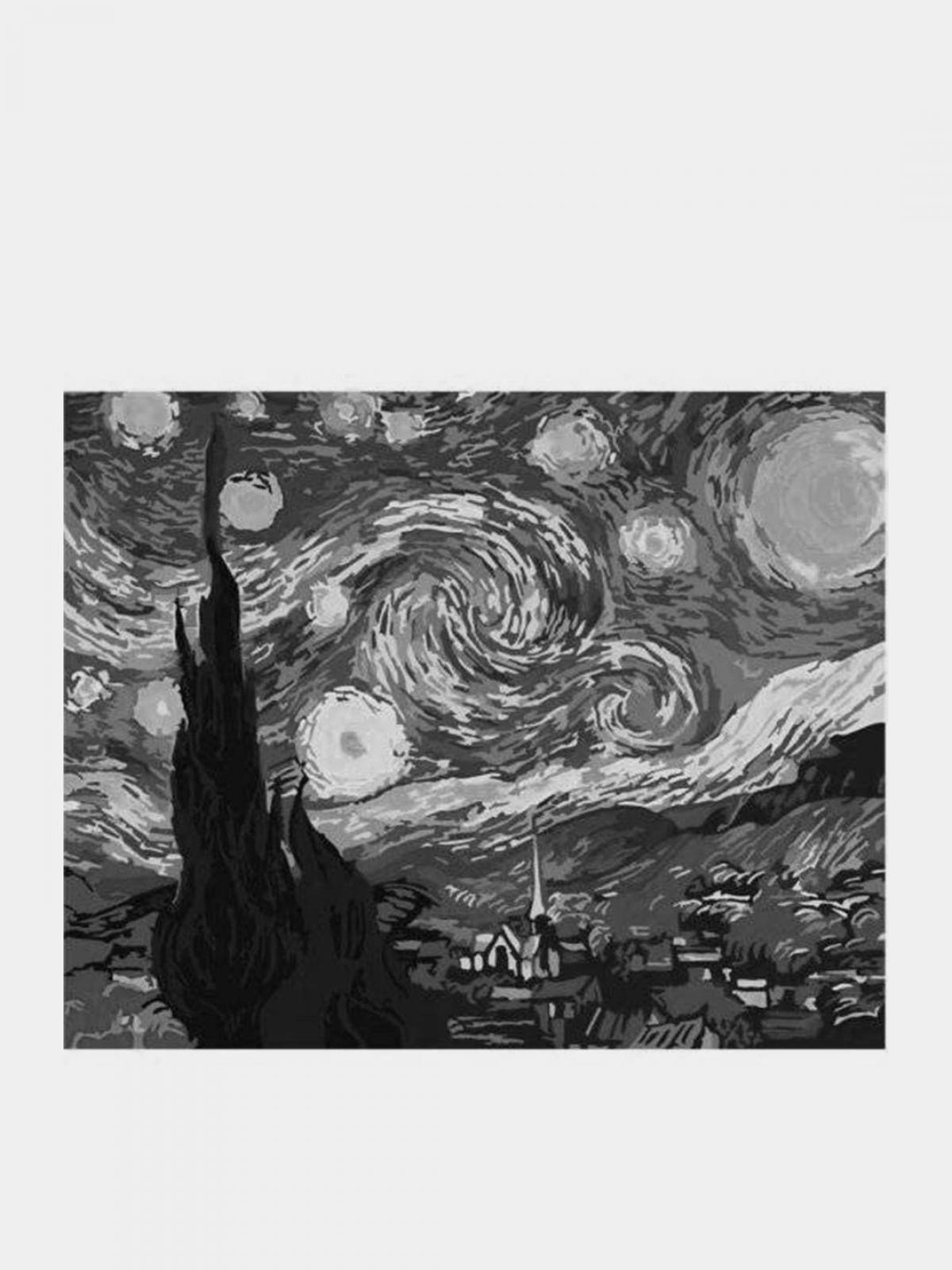 Captivating starry night van gogh coloring book