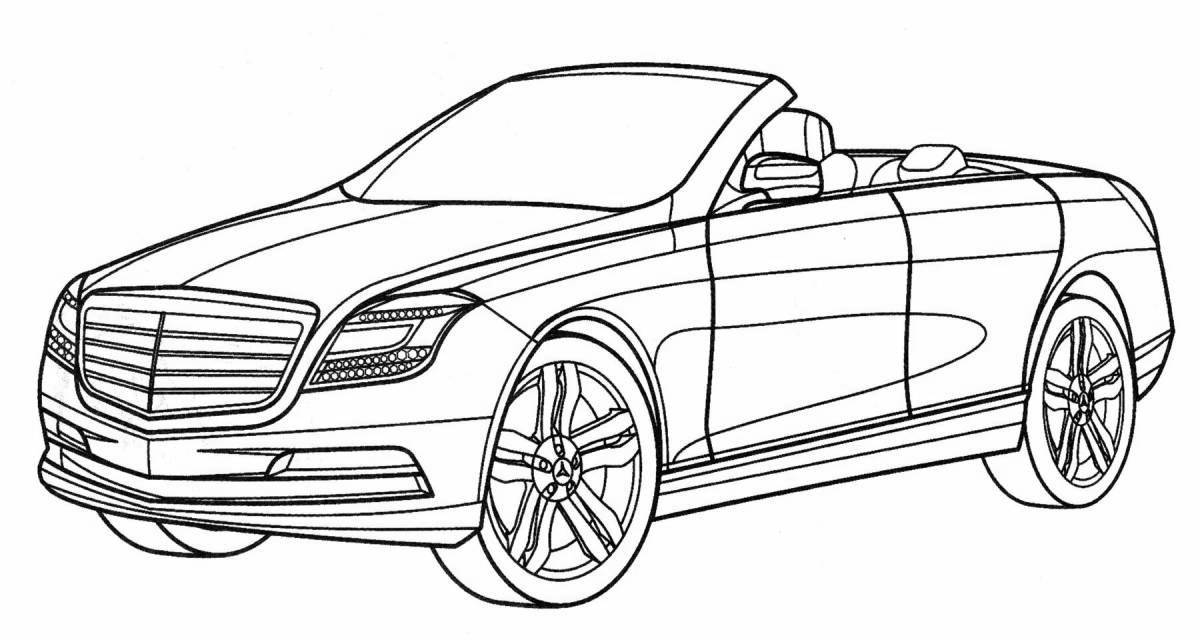 Colorful mercedes coloring book for kids