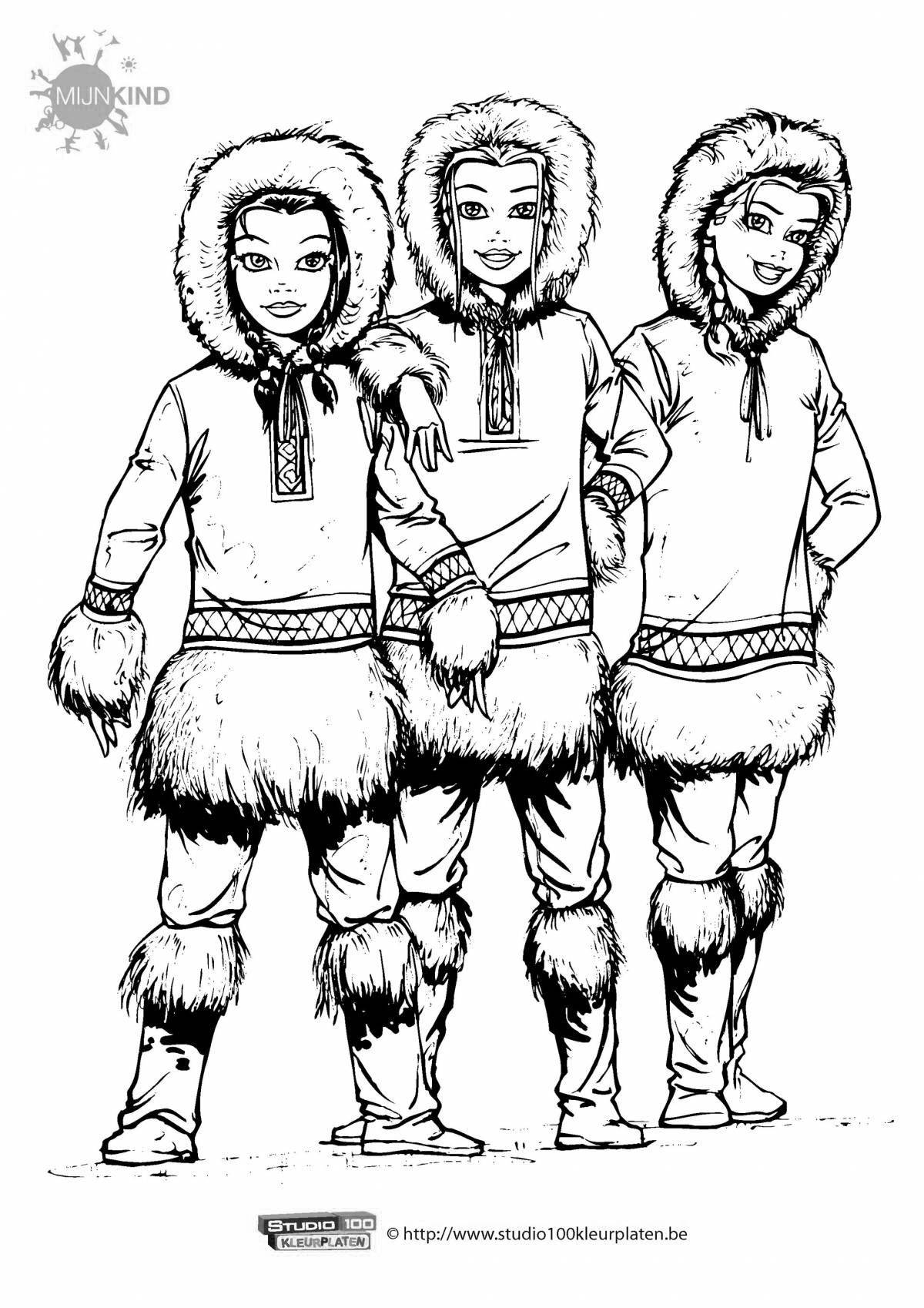 Shiny coloring book for children of the north