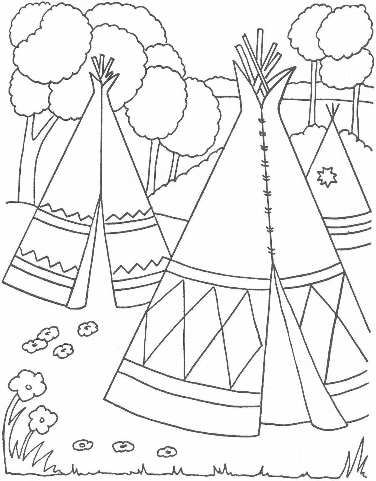 Color-frenzy coloring page for children of the north