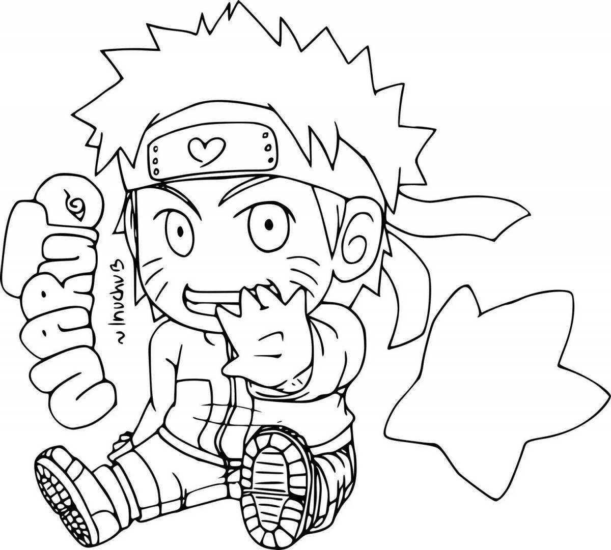 Colorful naruto anime coloring page