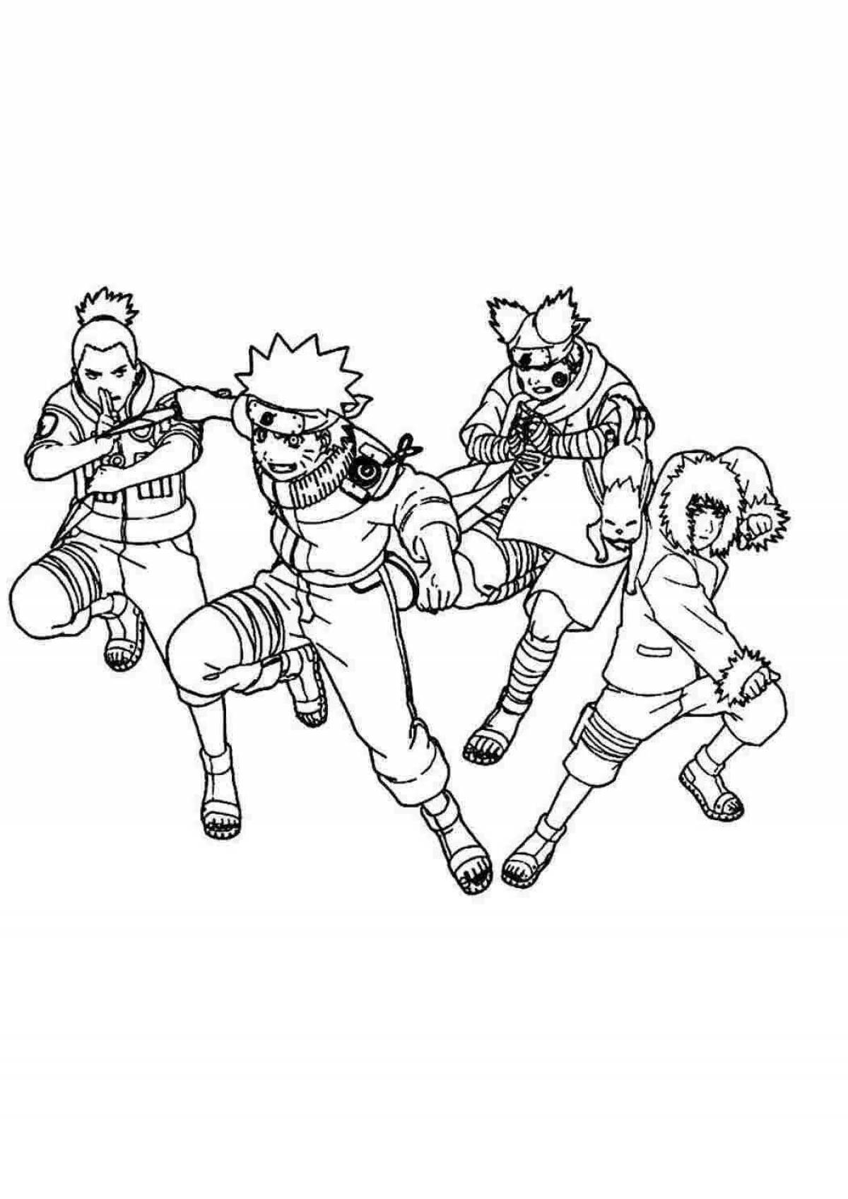 Bright naruto anime coloring page