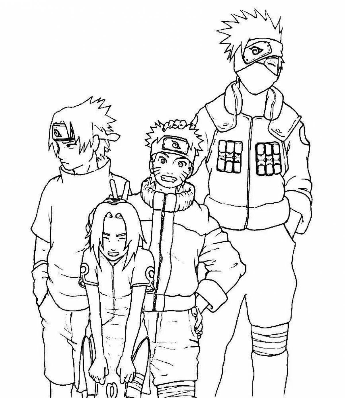 Naruto anime glorious coloring page