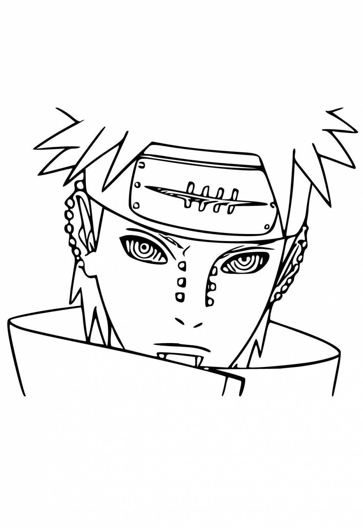 Playful naruto anime coloring page