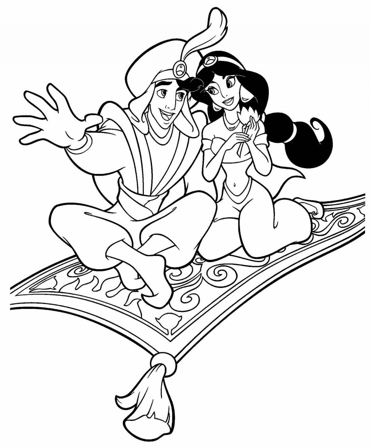 Aladdin colorful coloring page