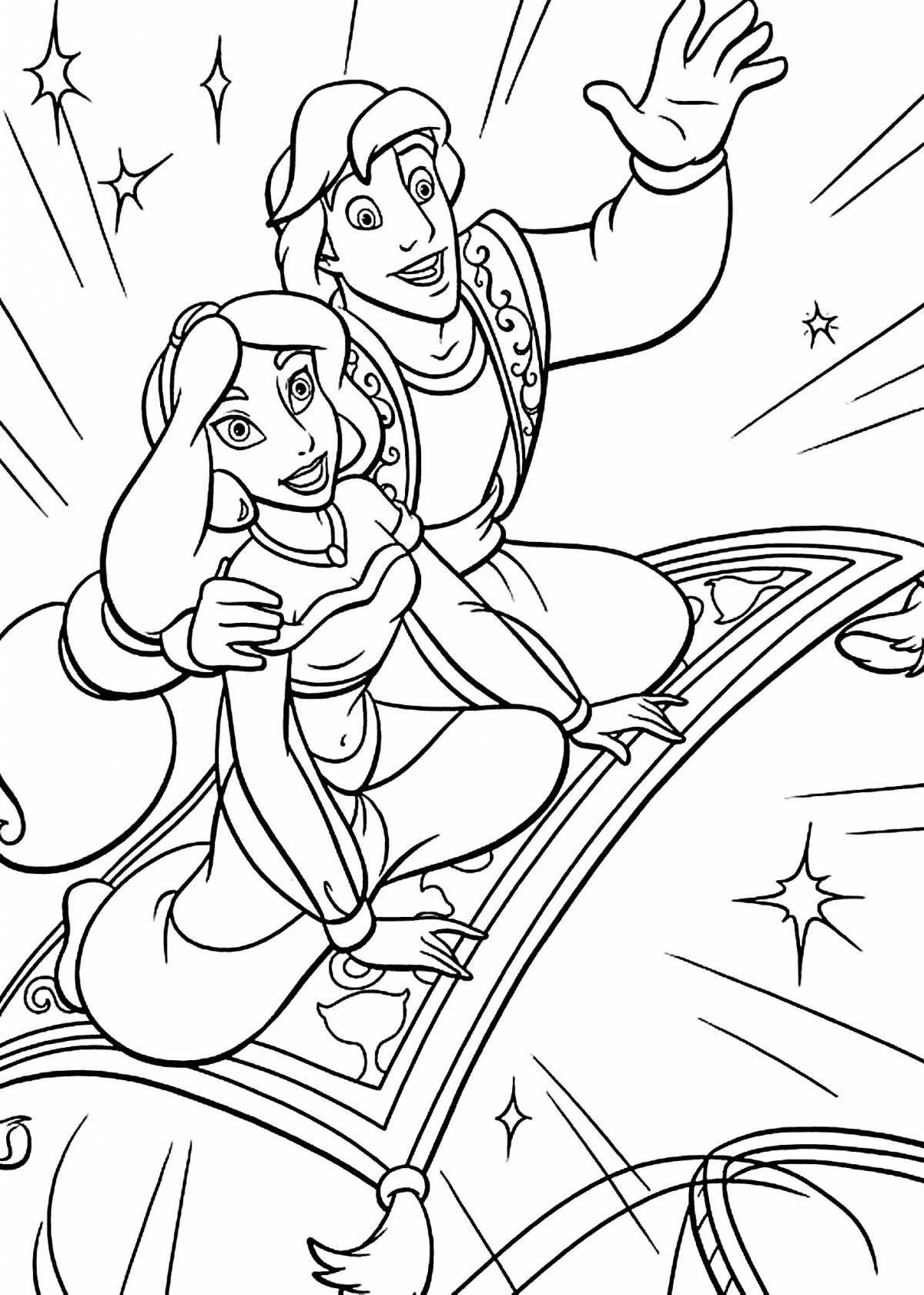 Aladdin's adorable coloring page