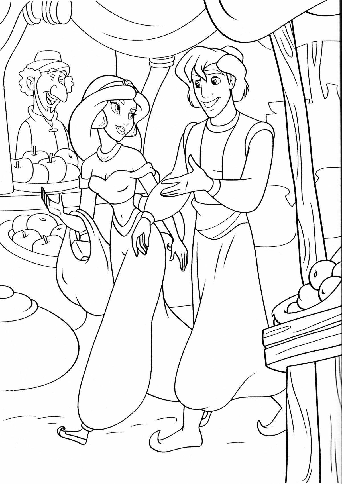 Aladdin magic coloring page