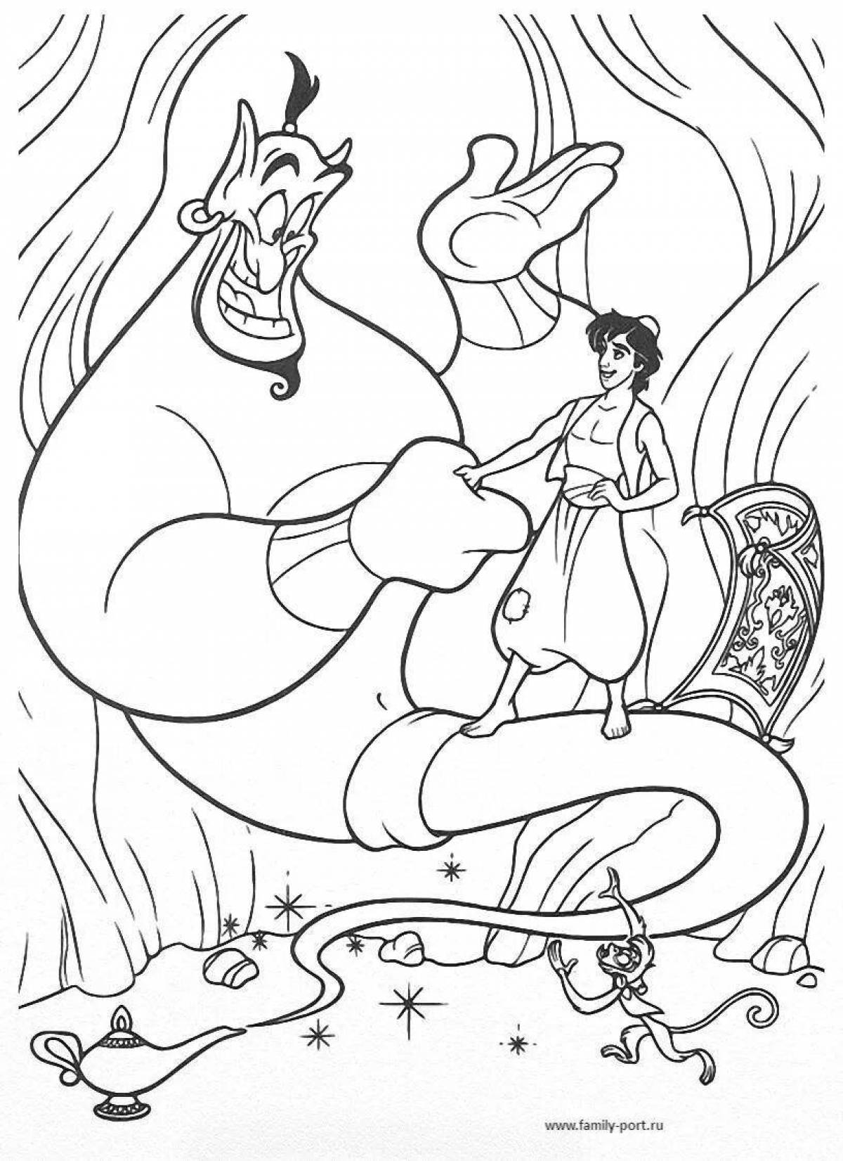 Aladdin's glorious coloring page