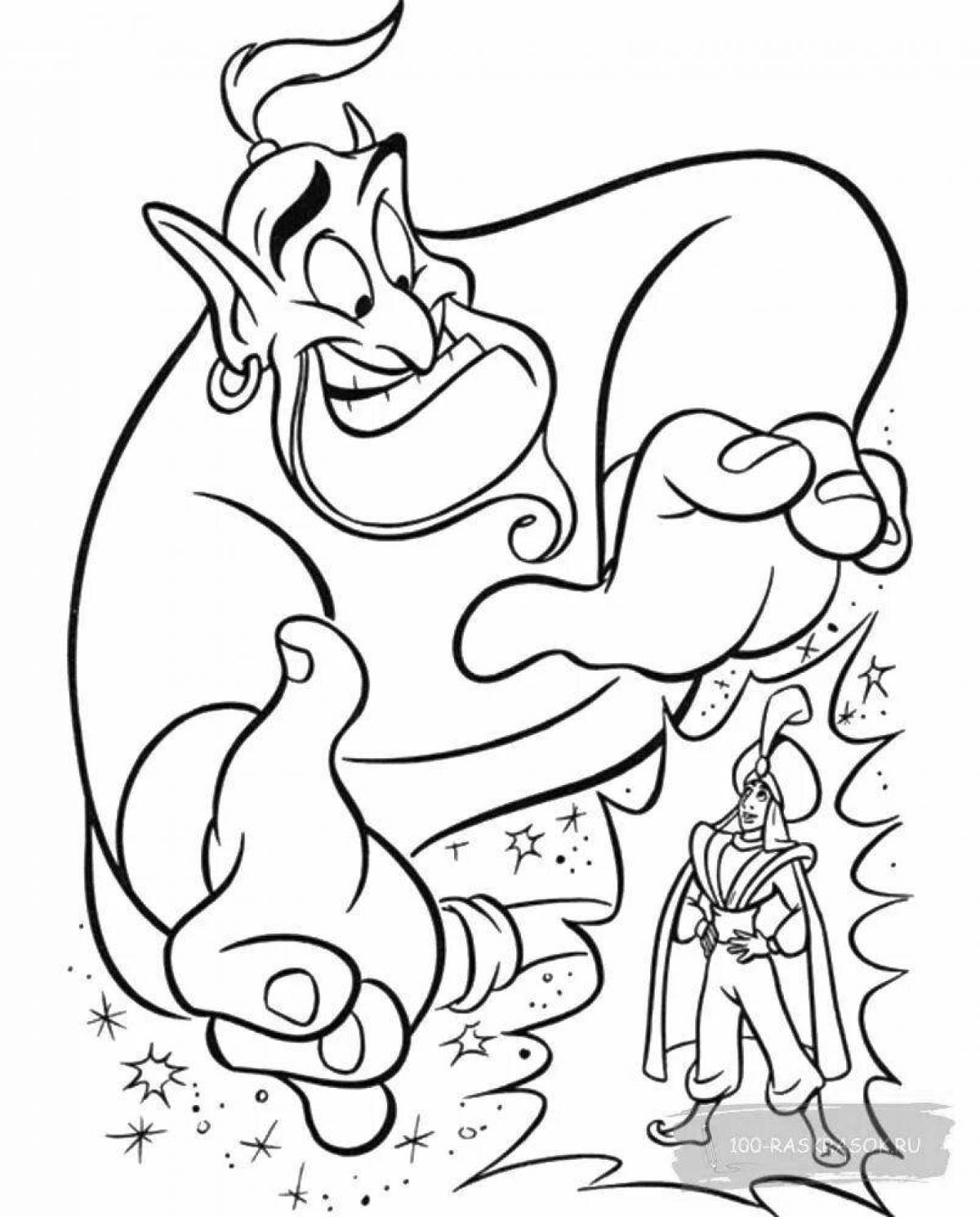 Aladdin fairy tale coloring page