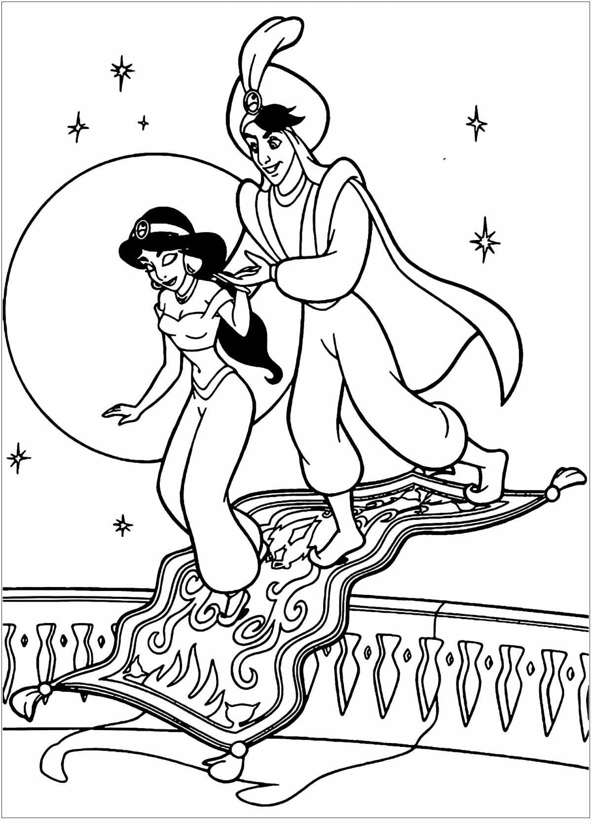 Glowing Aladdin coloring page