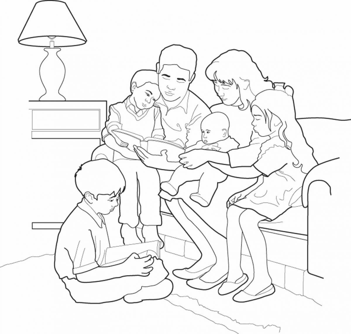 Fun coloring family whole family