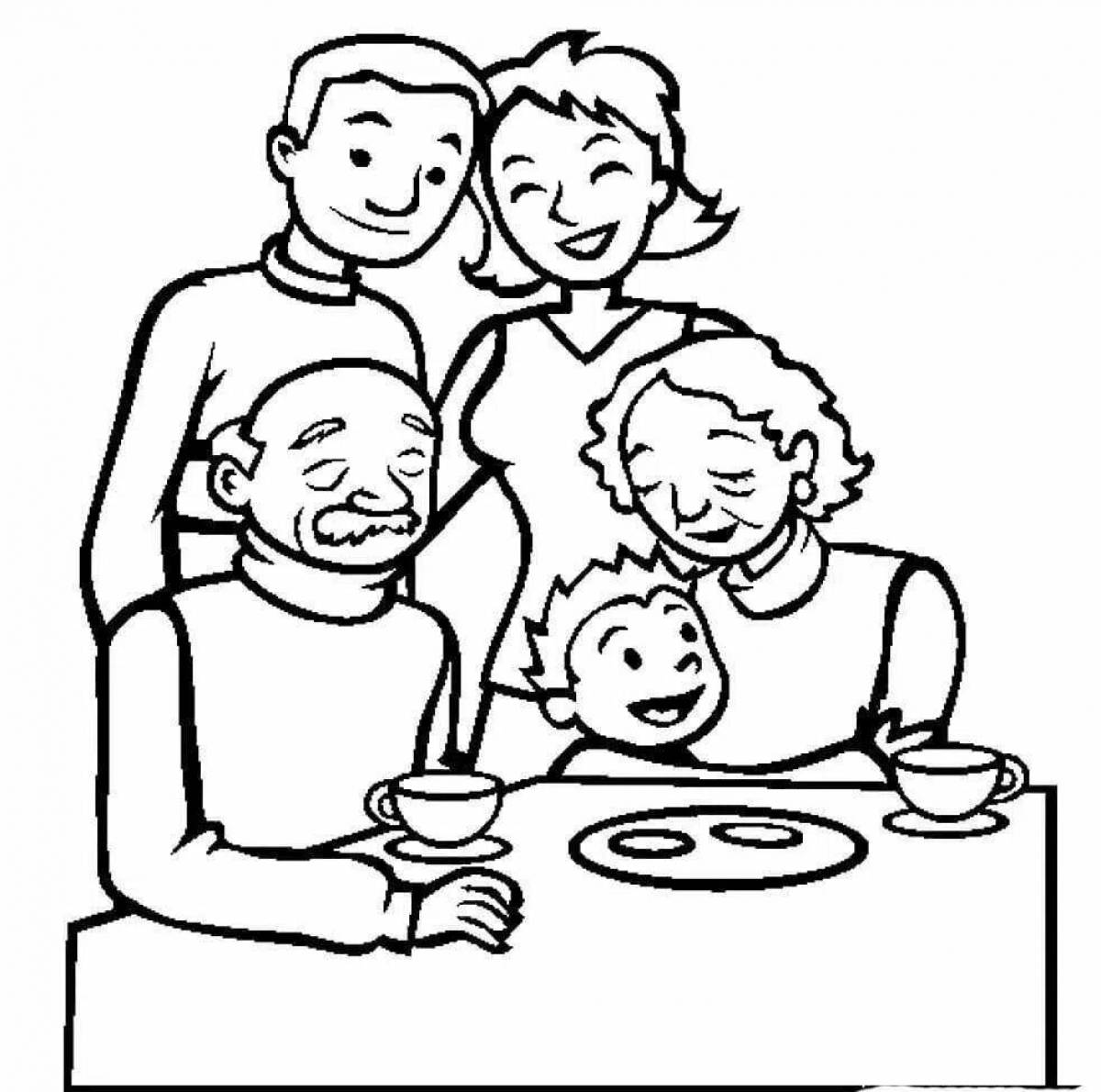 Loving coloring family whole family