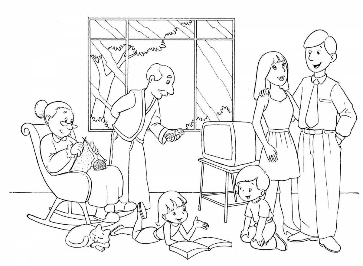 Heartfelt coloring family whole family