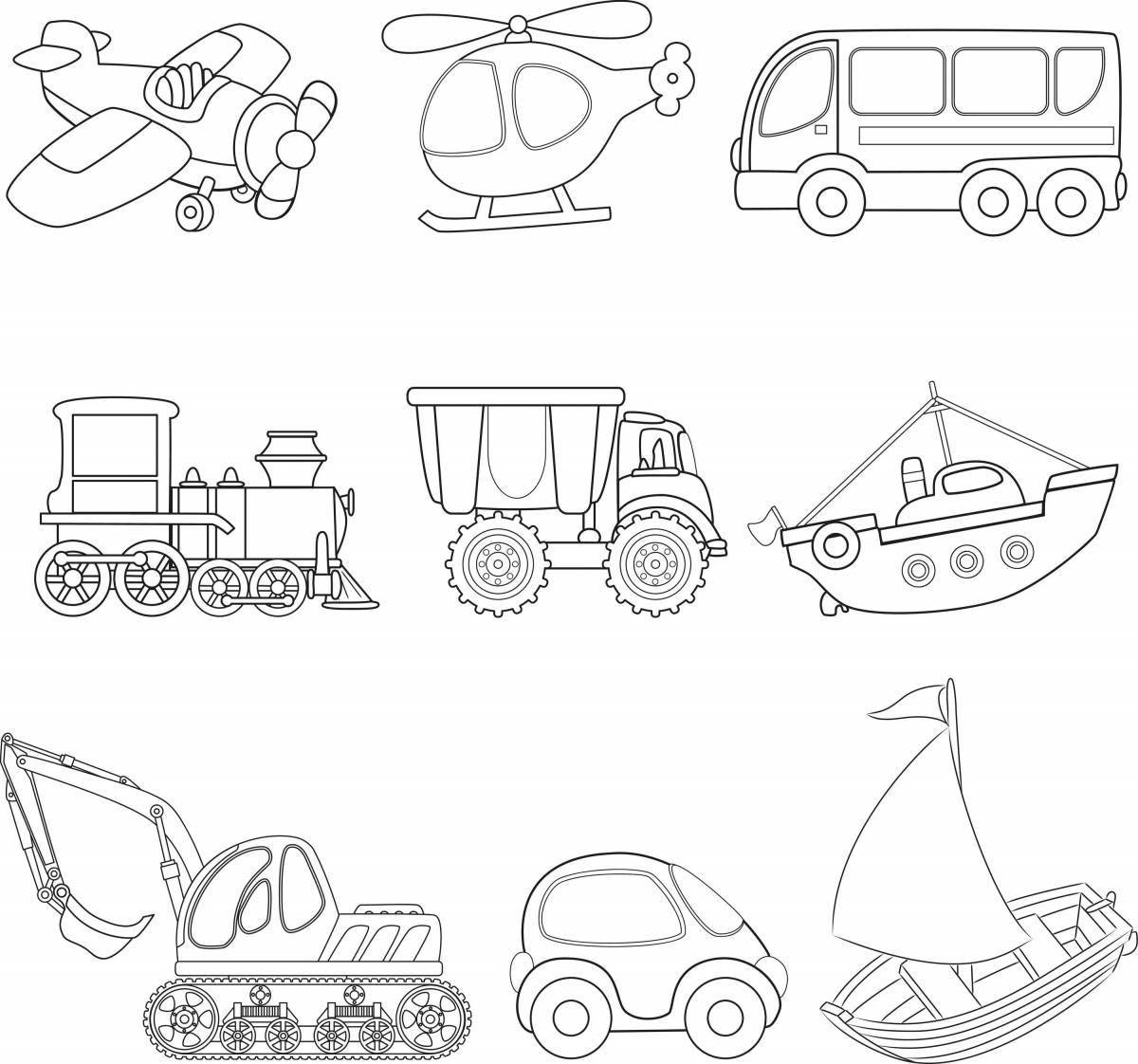 Coloring book for preschoolers modes of transport