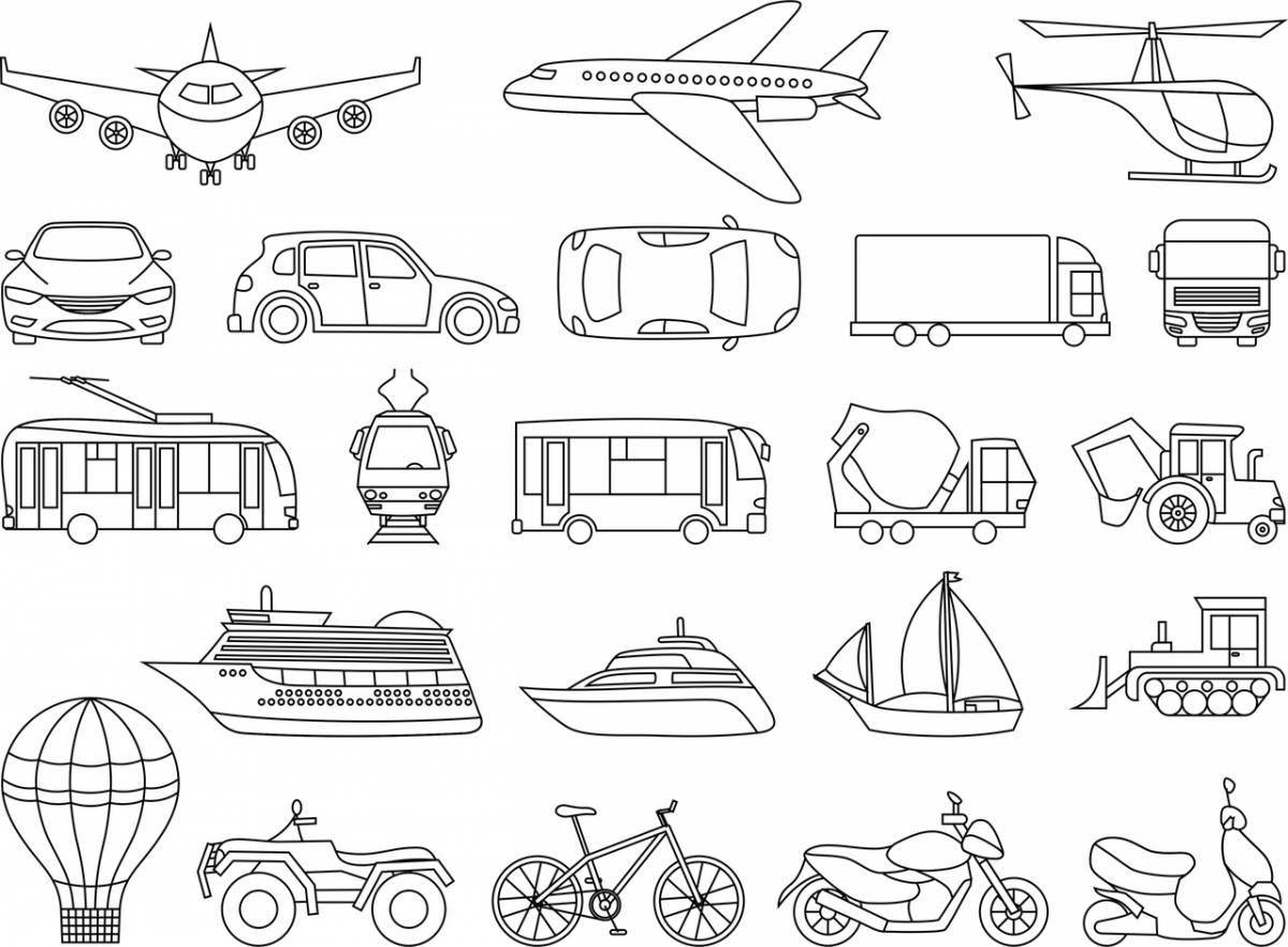 Fun coloring for preschoolers modes of transport