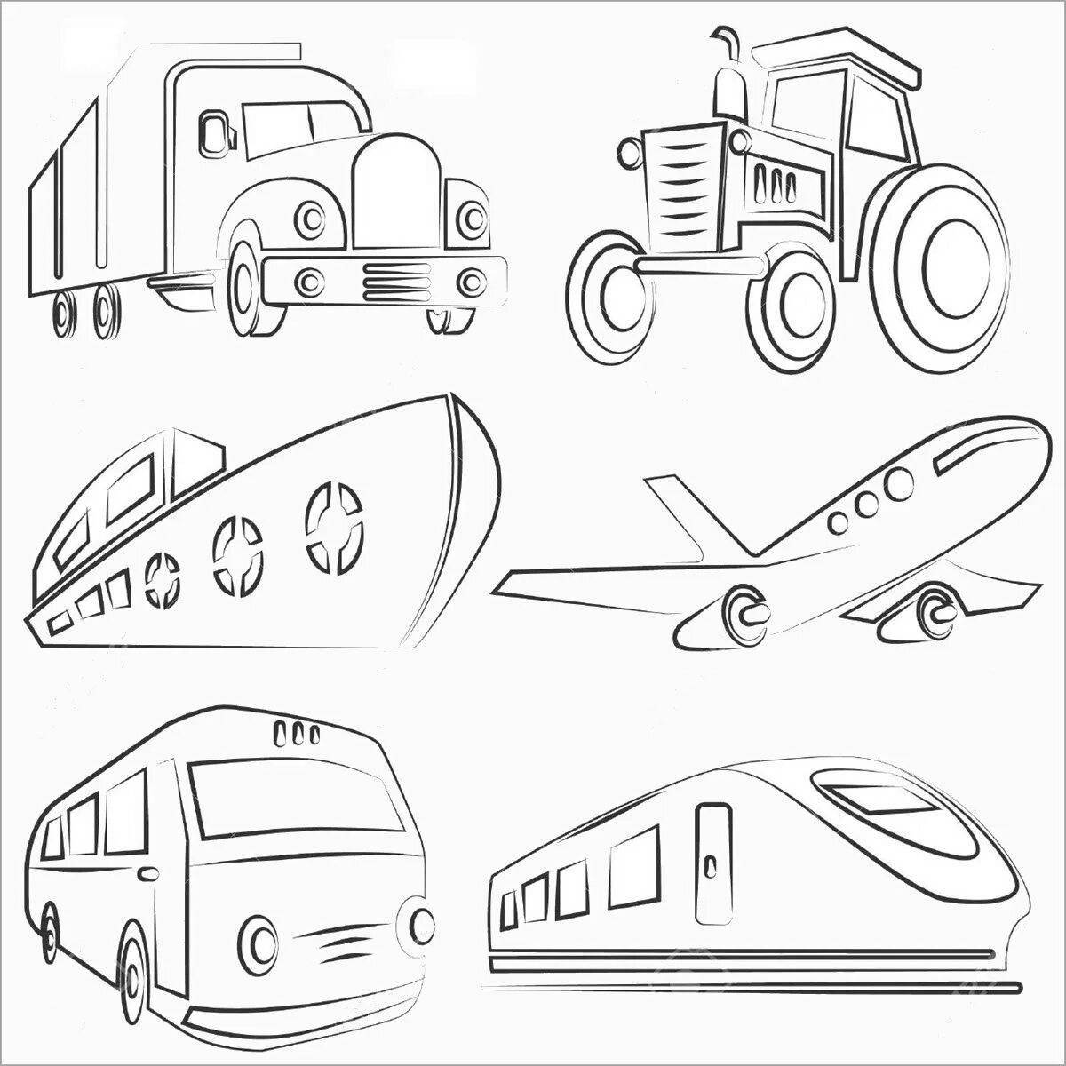 Great coloring book for preschoolers modes of transport