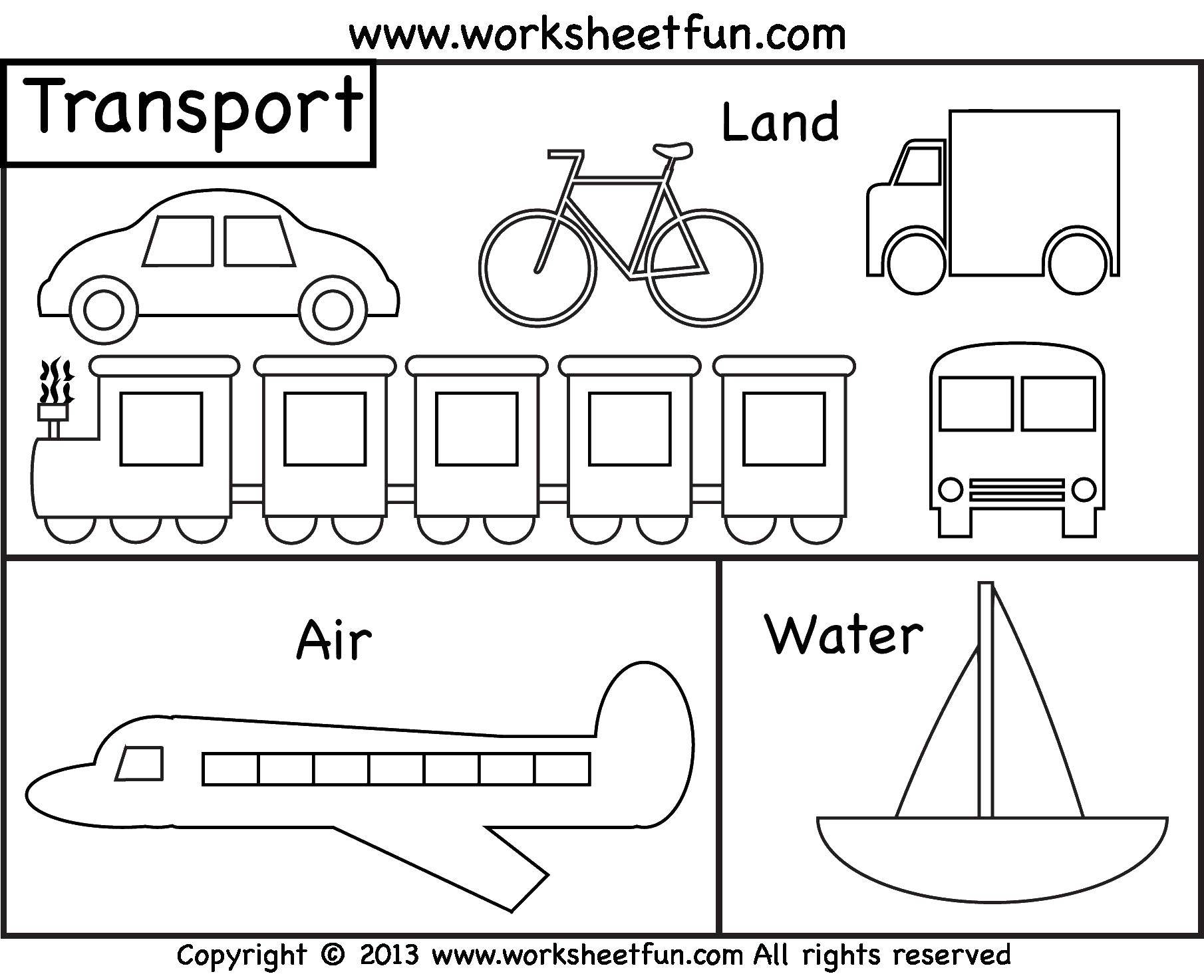 Exciting coloring book for preschool children modes of transport