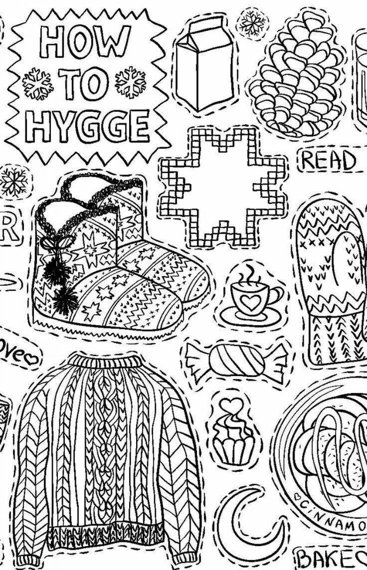 Silent hygge coloring book