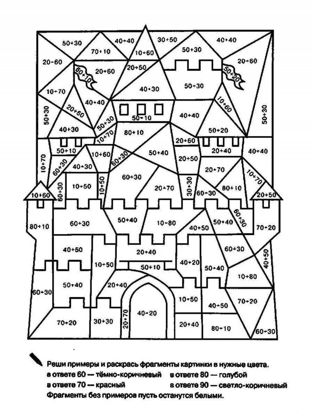 Stimulating coloring task grade 2