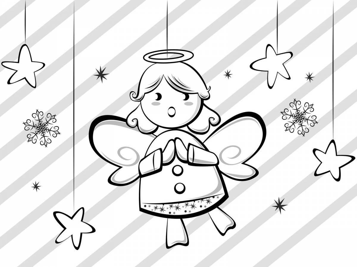 Яркая раскраска «рождественская открытка для детей»