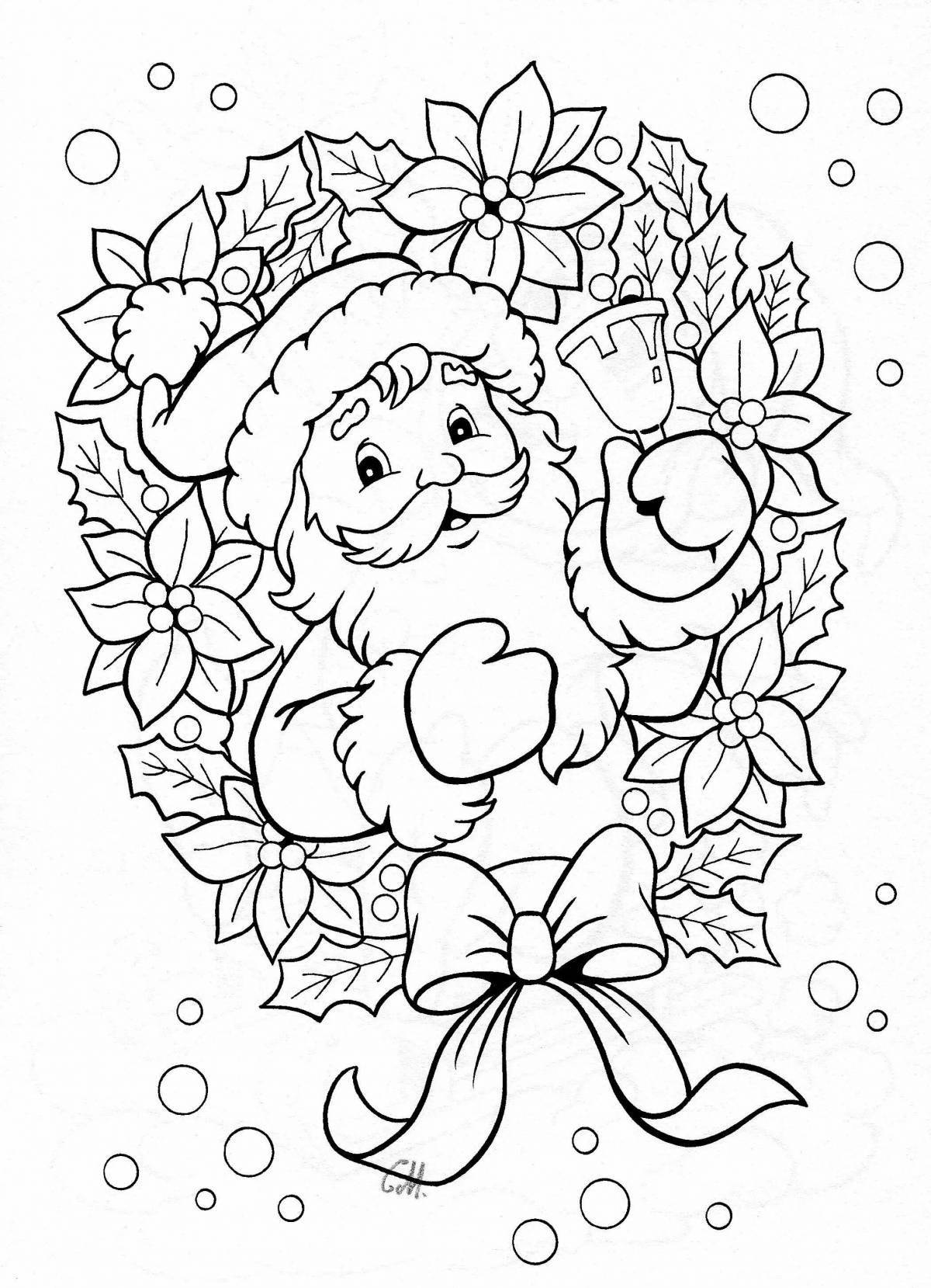 Riotous coloring christmas card for kids