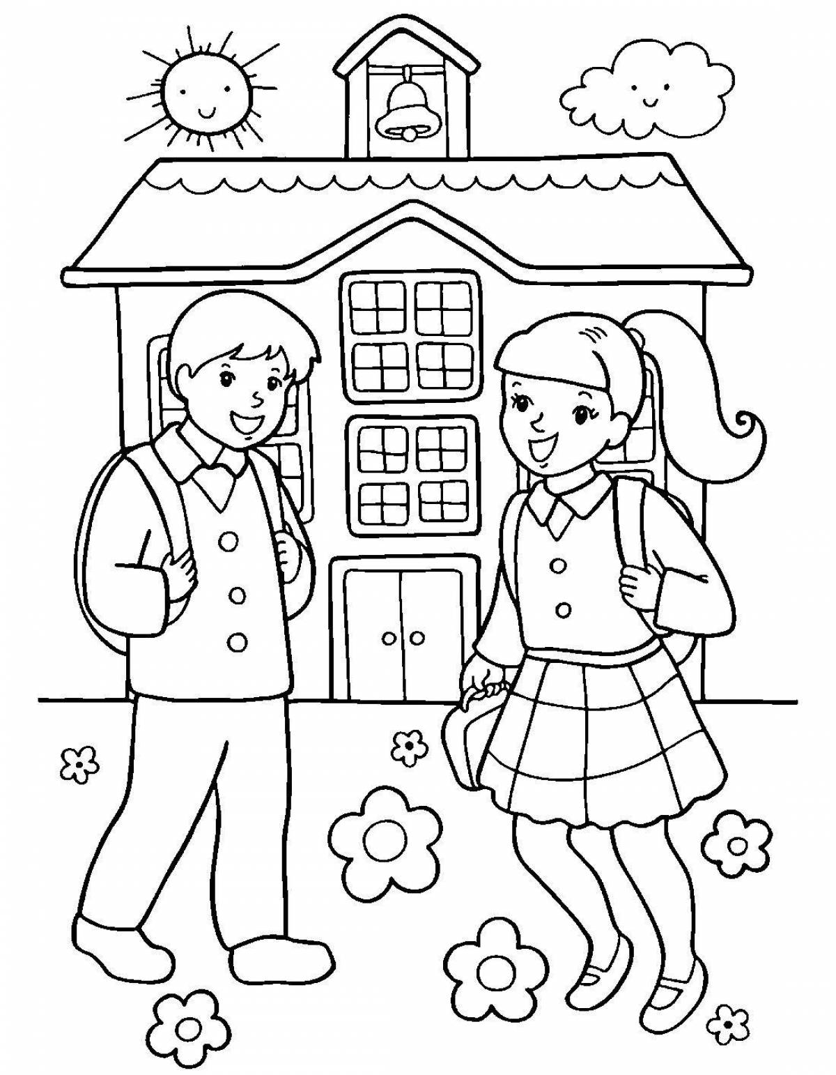 Colorful coloring book for 3rd graders