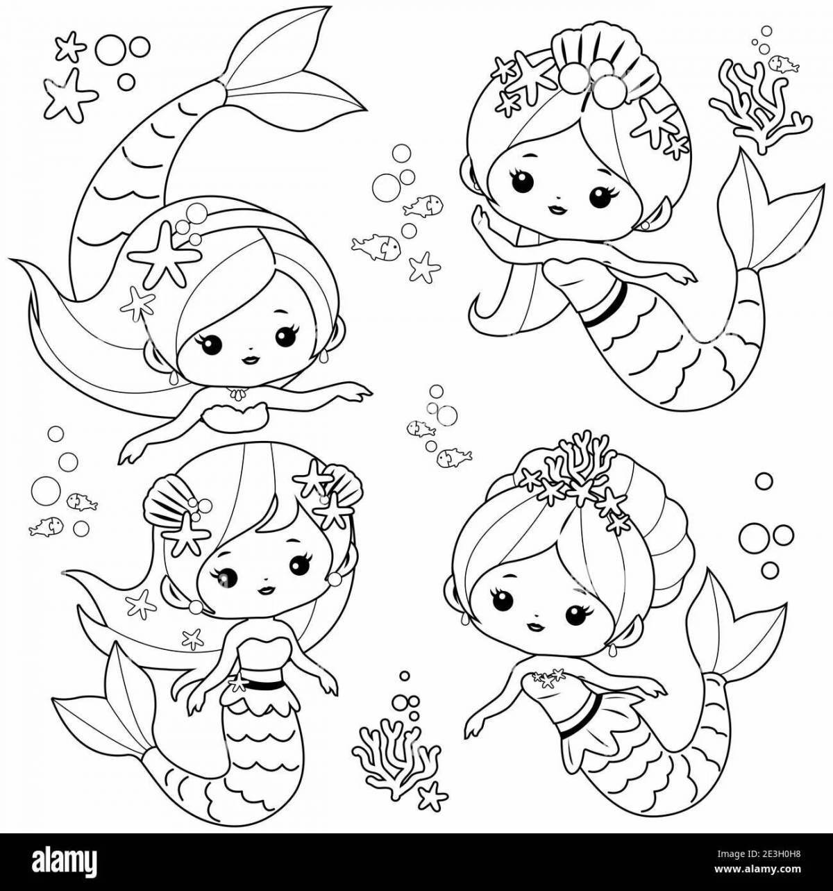 Radiant coloring page million mermaids lulu mayo
