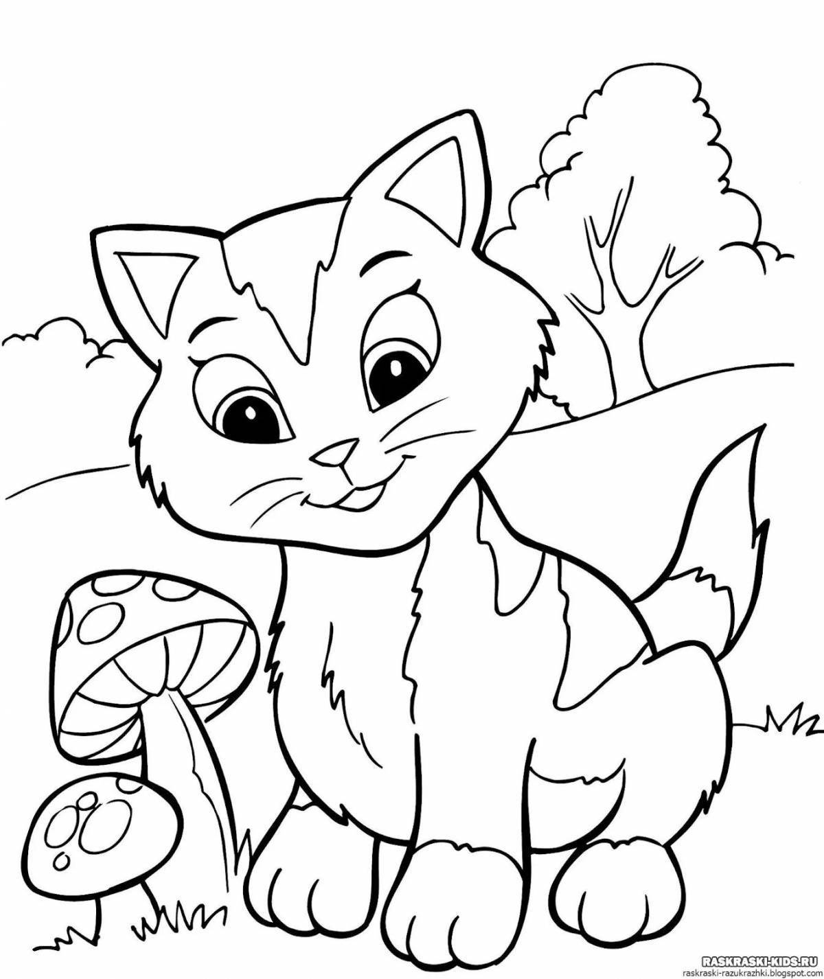 Charming coloring book for girls 5 years old with animals
