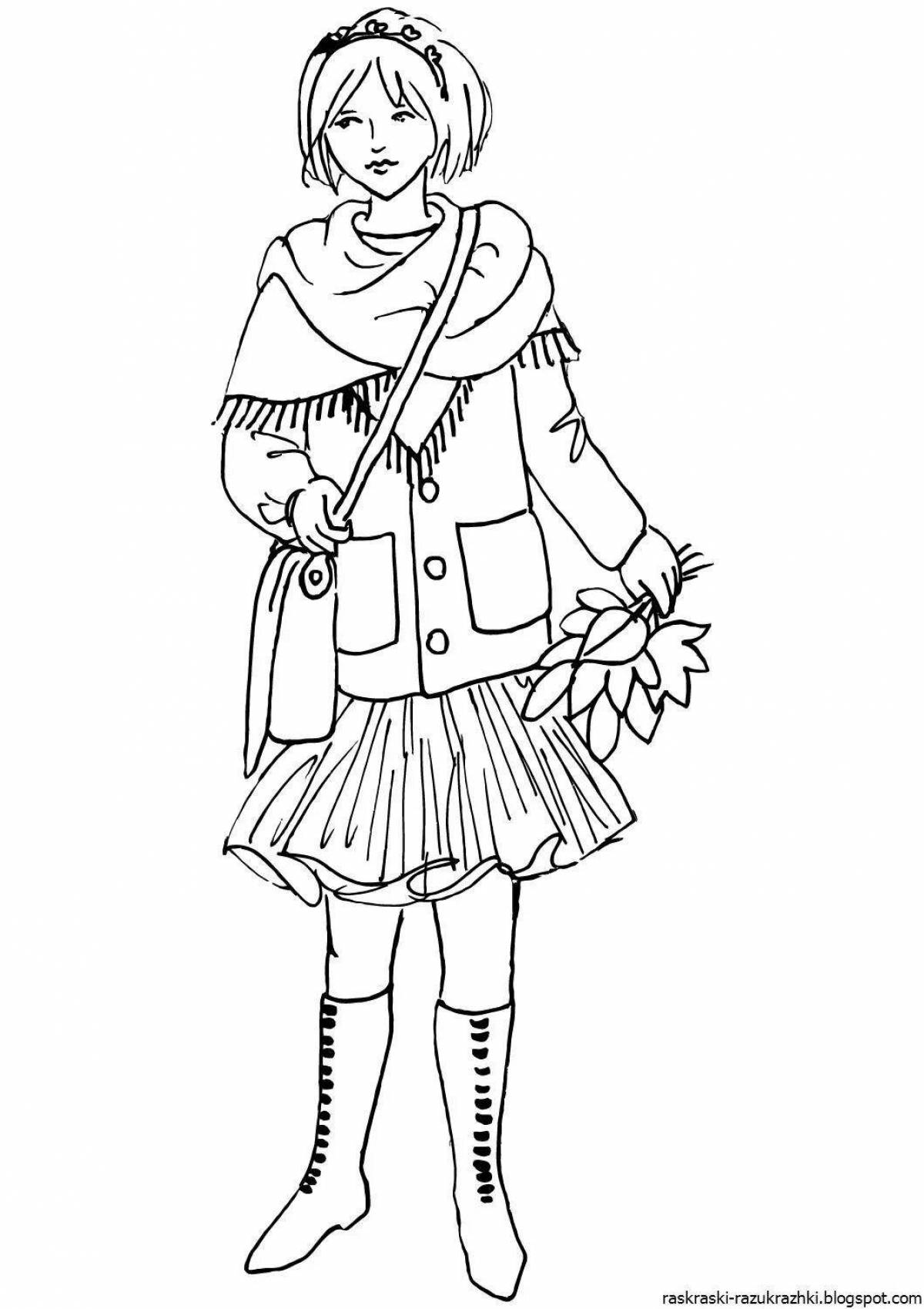 Elegant coloring clothes for girls 12 years old