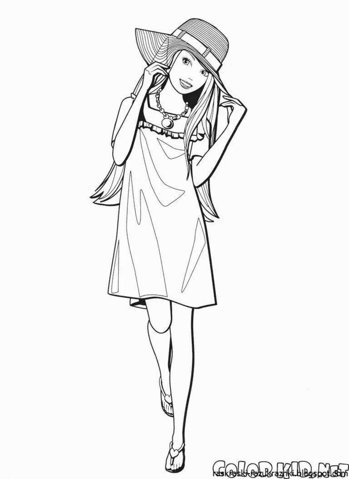 Cute coloring book clothes for girls 12 years old