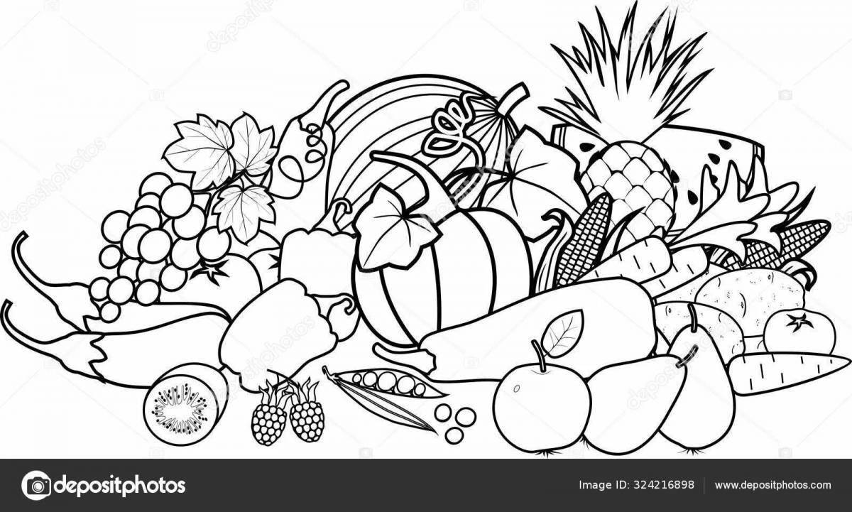 Сладкие фрукты и овощи в корзине