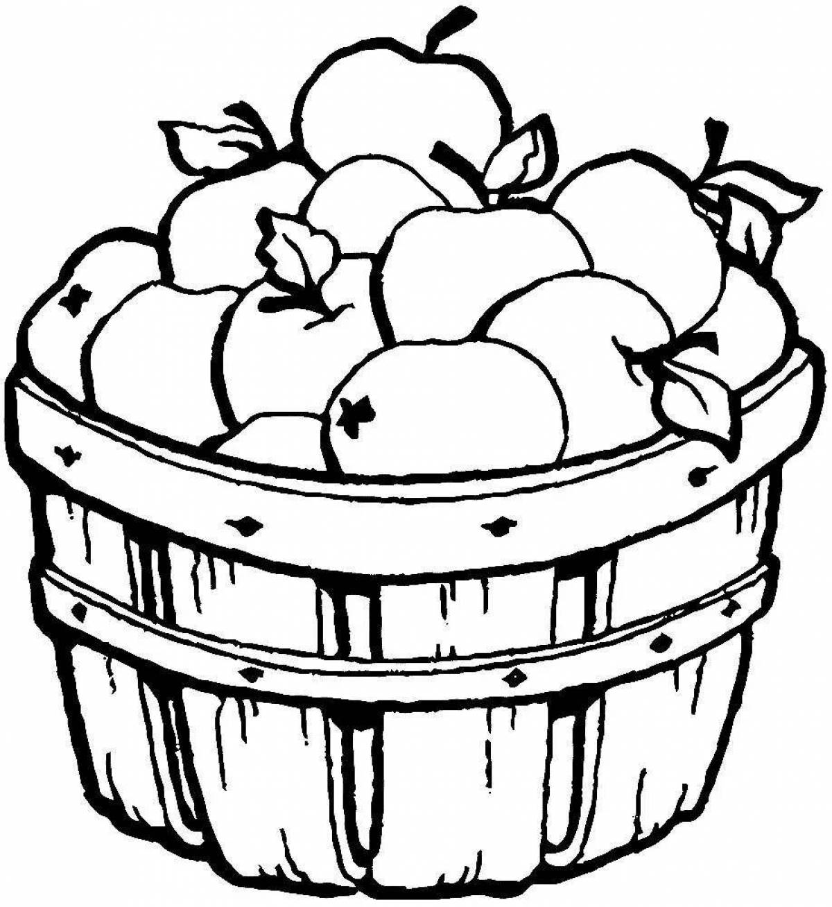 Обильный урожай фруктов и овощей в корзине