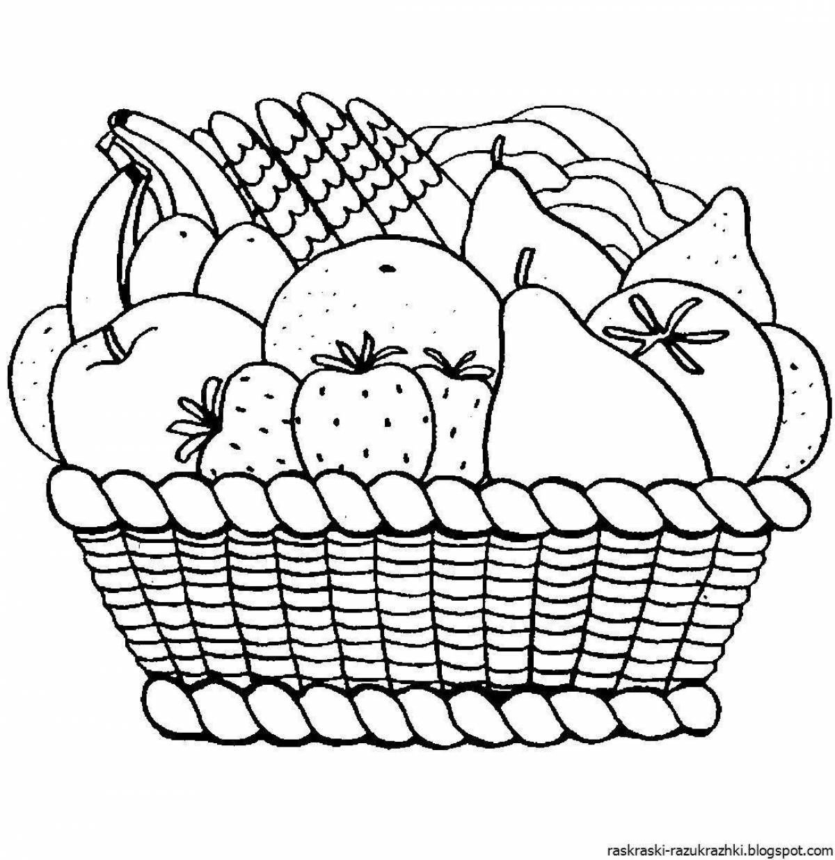 Rich fruit and vegetable basket