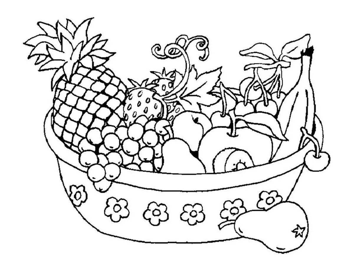 Living basket with fruits and vegetables