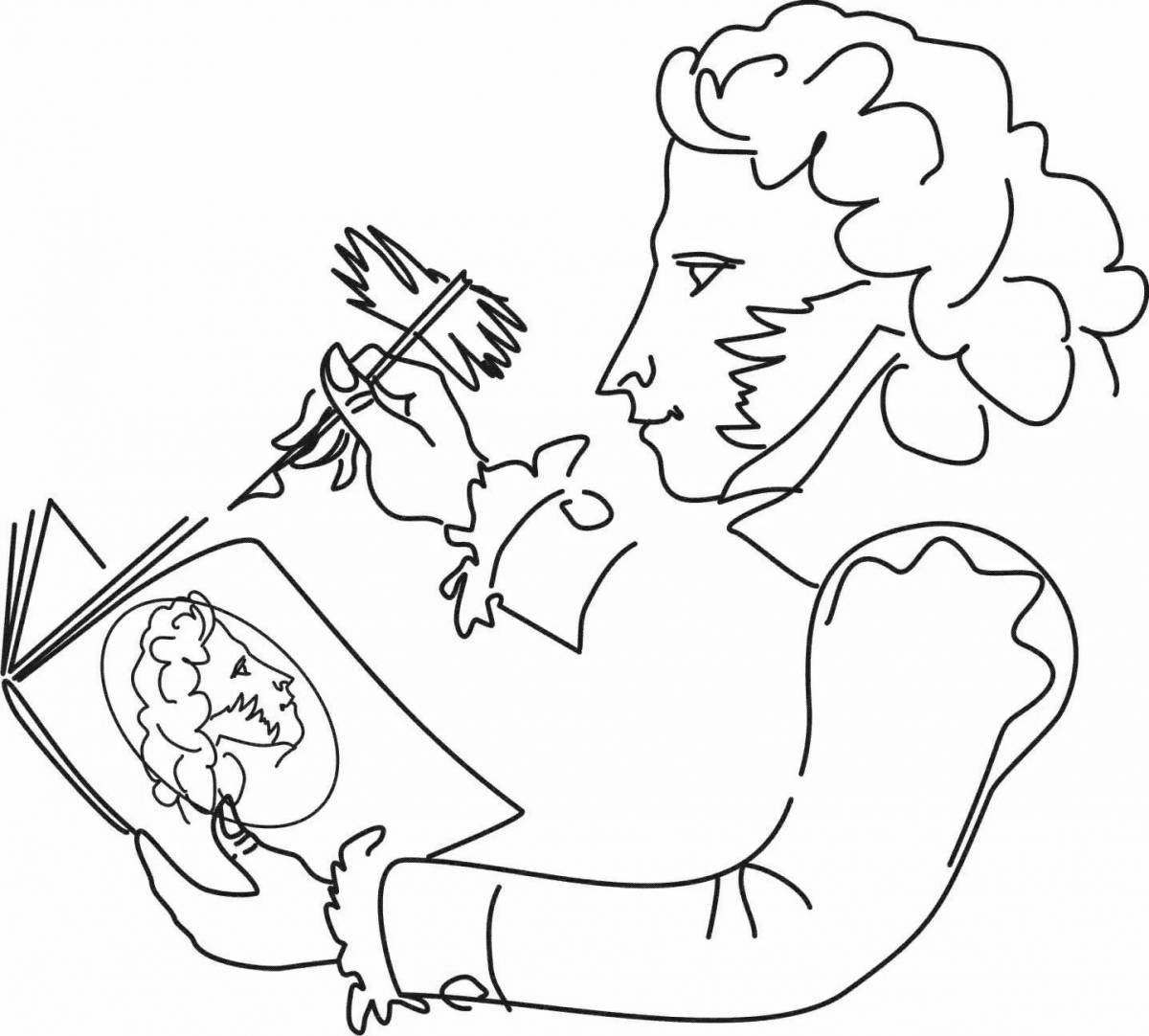 A wonderful coloring book based on Pushkin's works