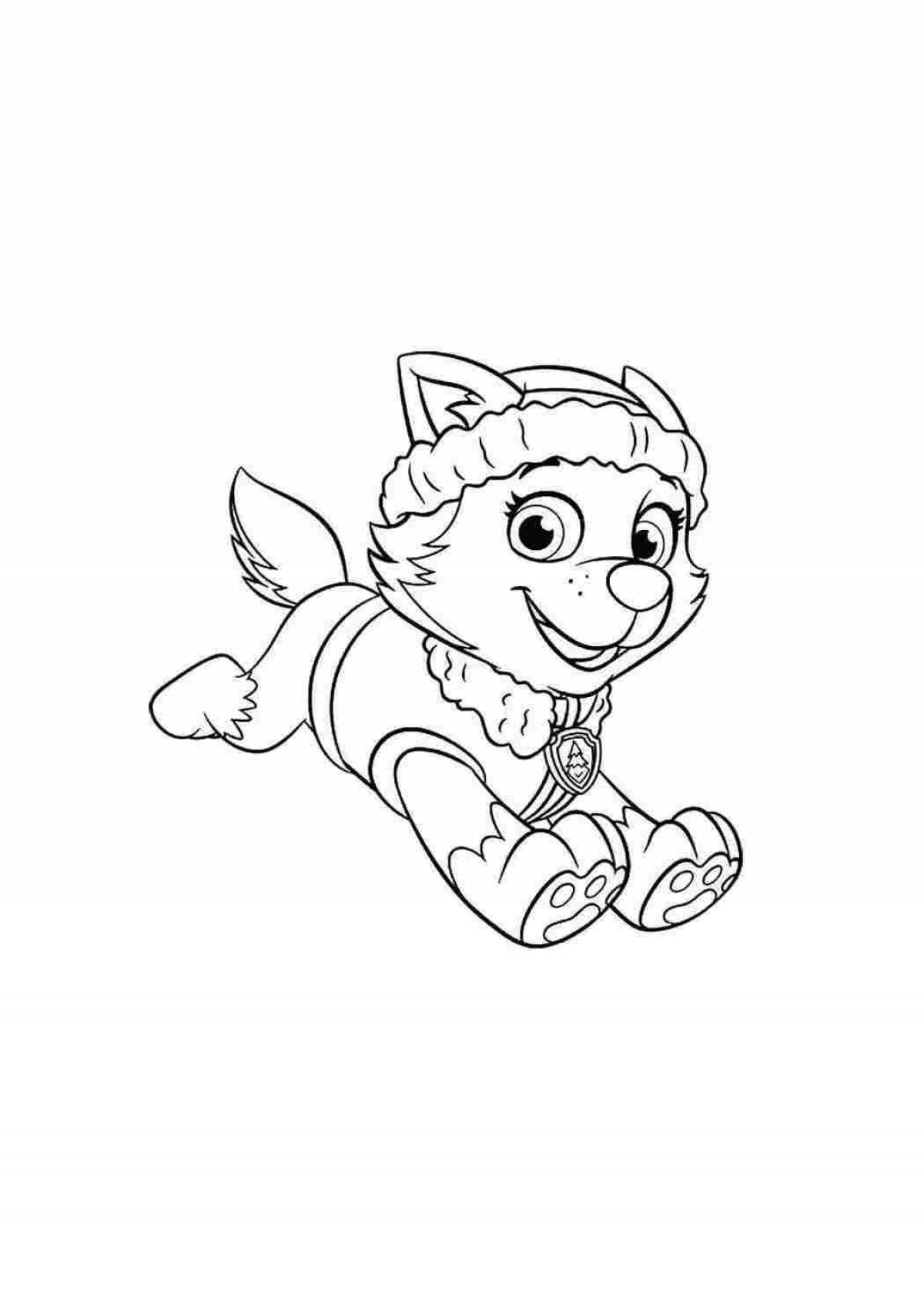 Playful coloring page paw patrol sky and everest