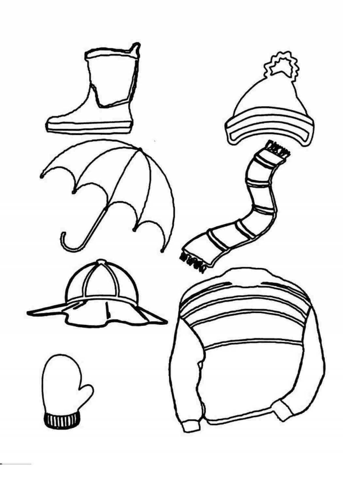 Amazing clothes and shoes coloring page