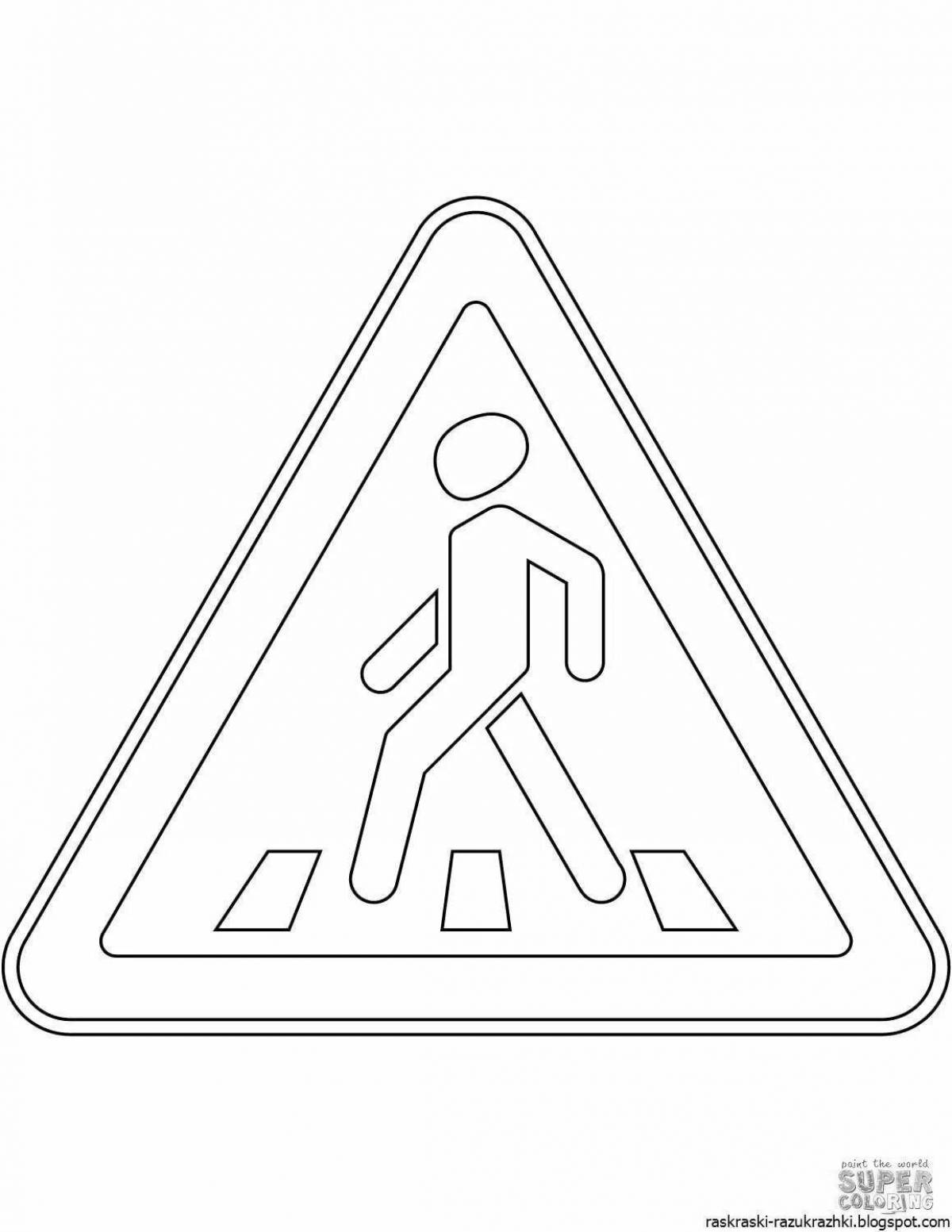 Coloring page luminous road signs 