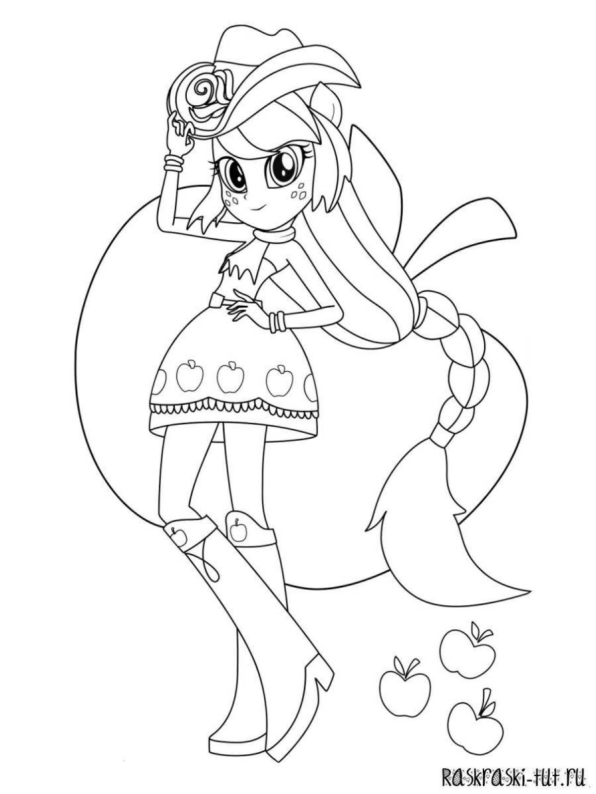 Charming coloring pony equestria girl my little