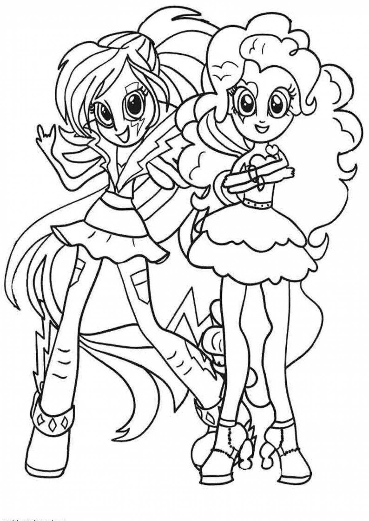 Animated coloring page my little pony equestria girl