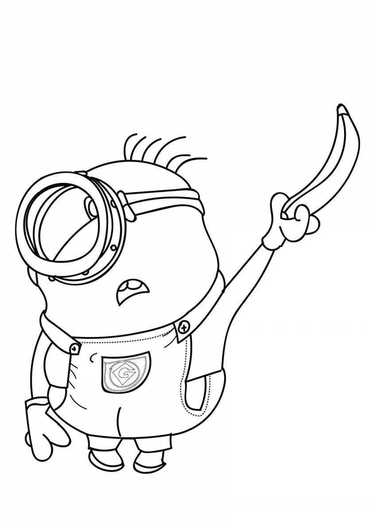 Adorable minion coloring pages