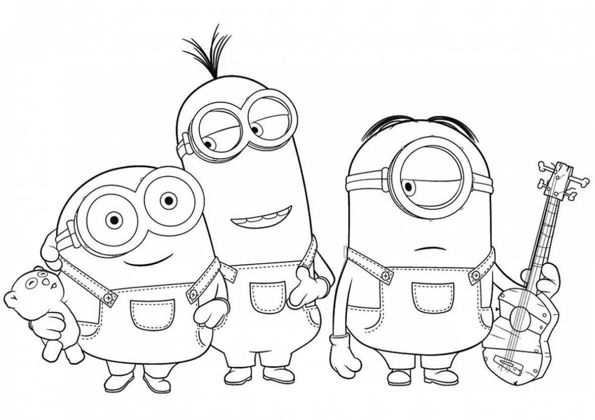 Cute minions coloring pages