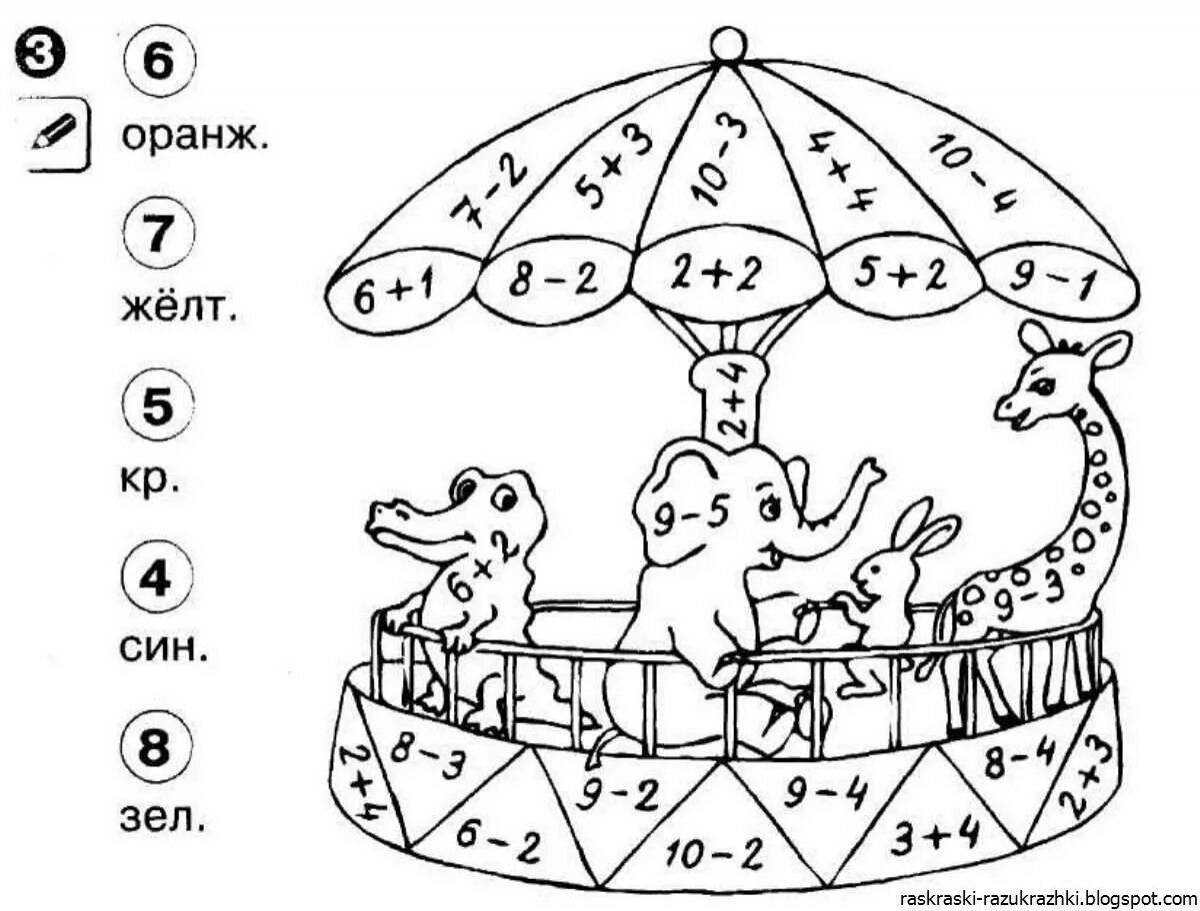 Playful coloring by numbers up to 10