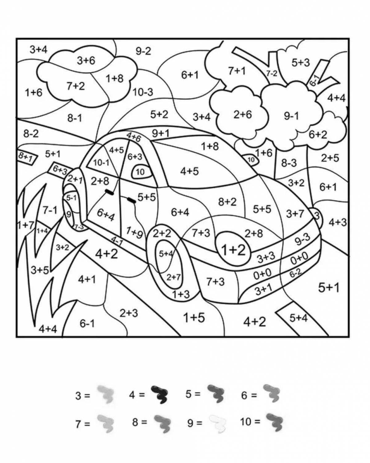 Fun coloring by numbers up to 10