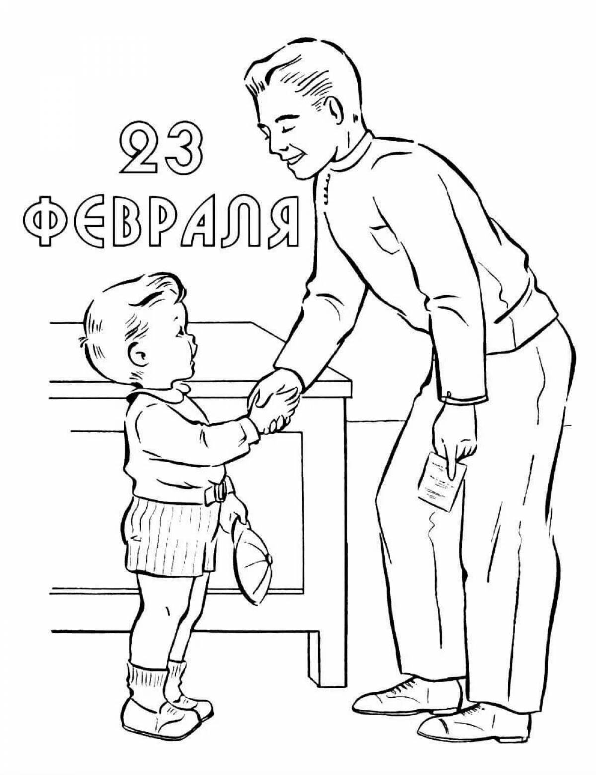 Generous coloring dad from daughter