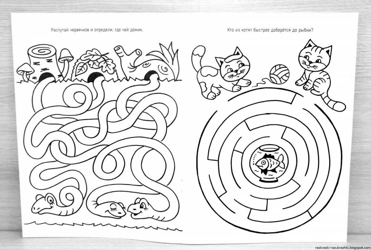 Exciting coloring book for educational children 4-5 years old