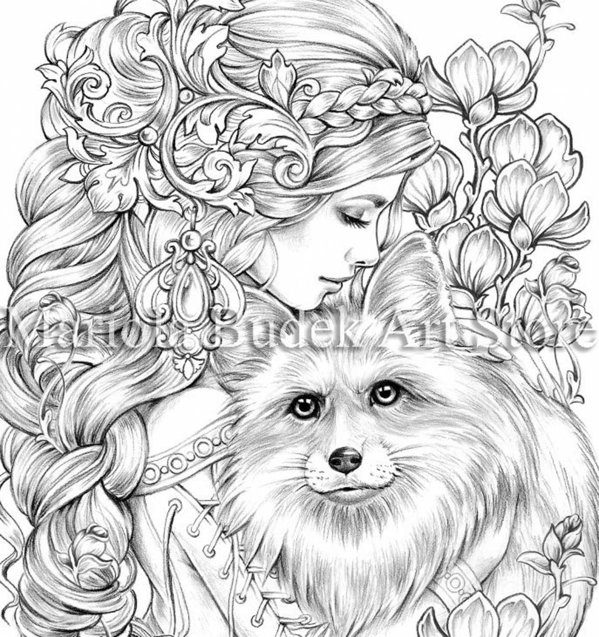 Joyful coloring for girls 10 years old - very beautiful animals