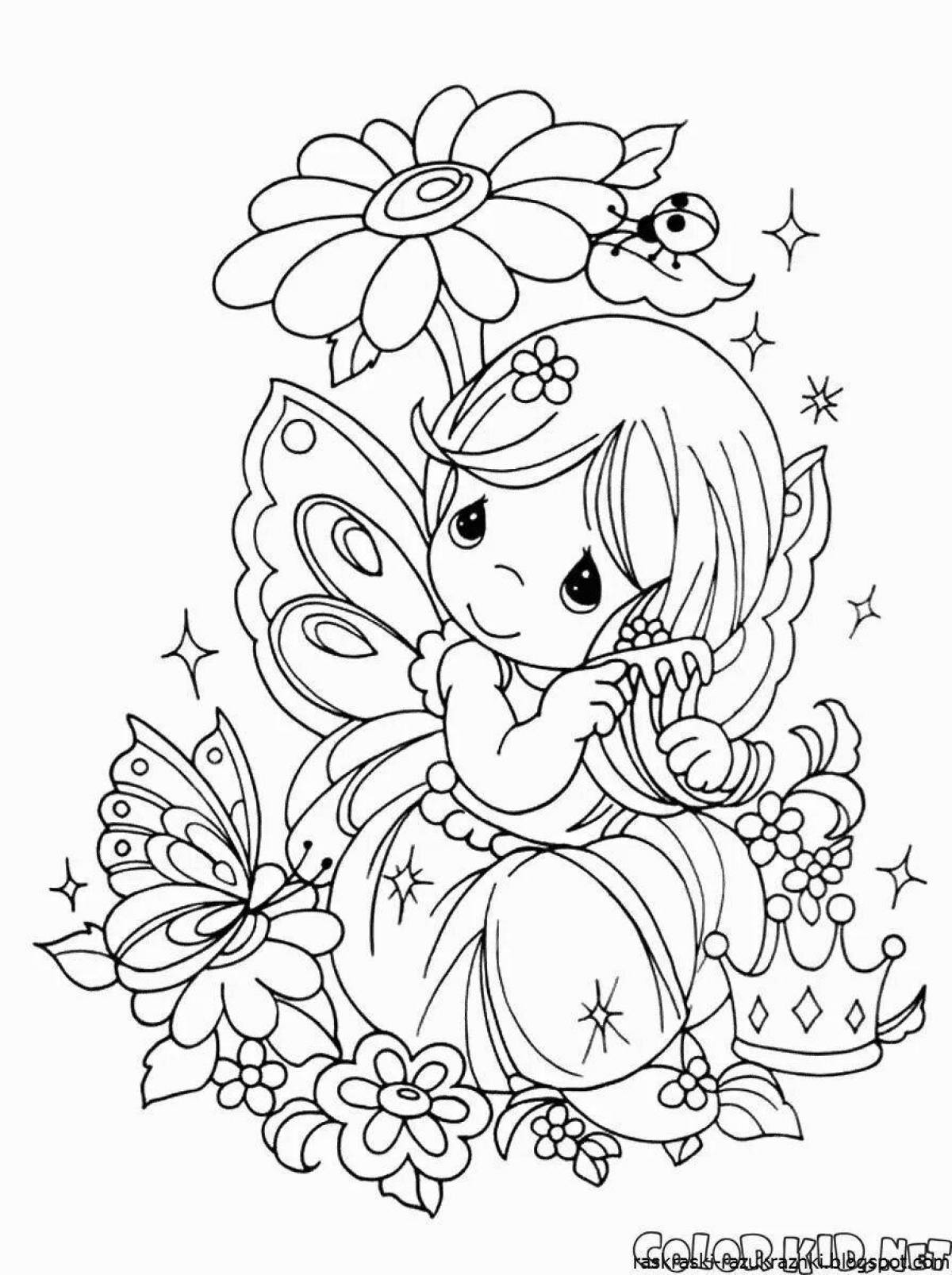 Cute coloring book for girls 6-7 years old