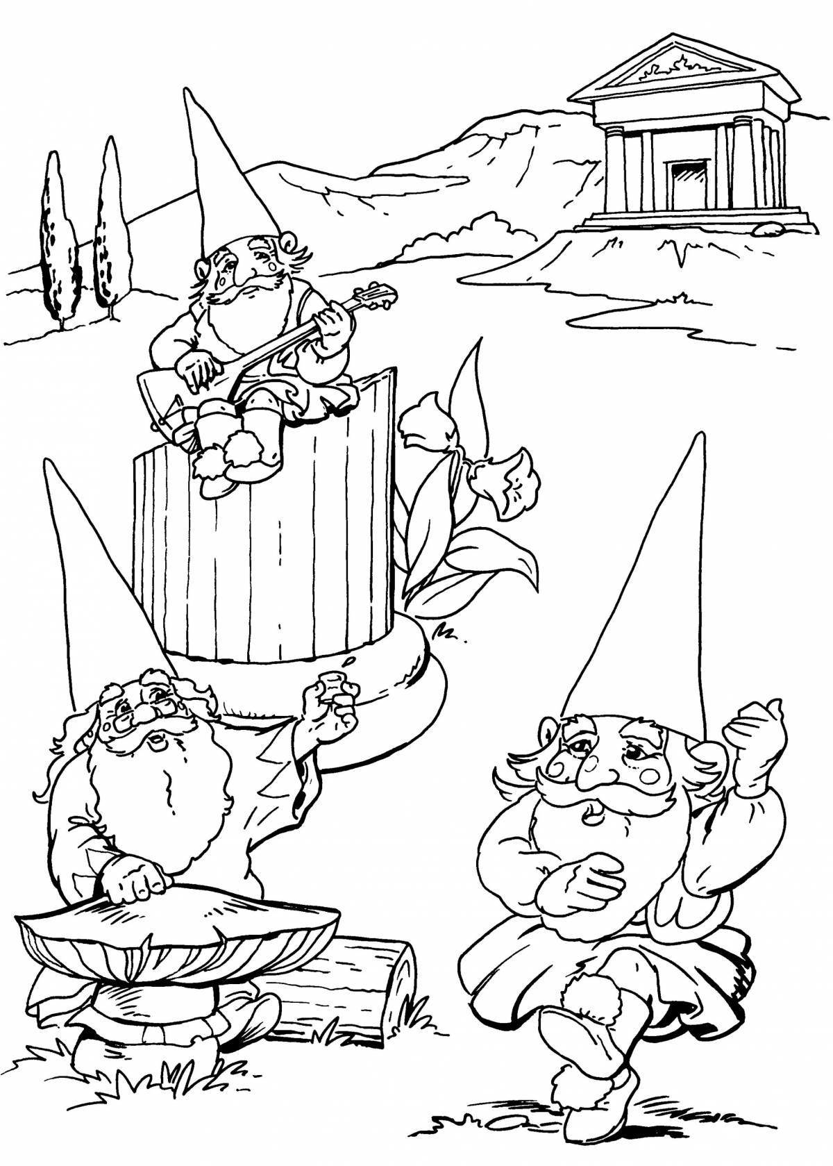 Naughty gnomes coloring page