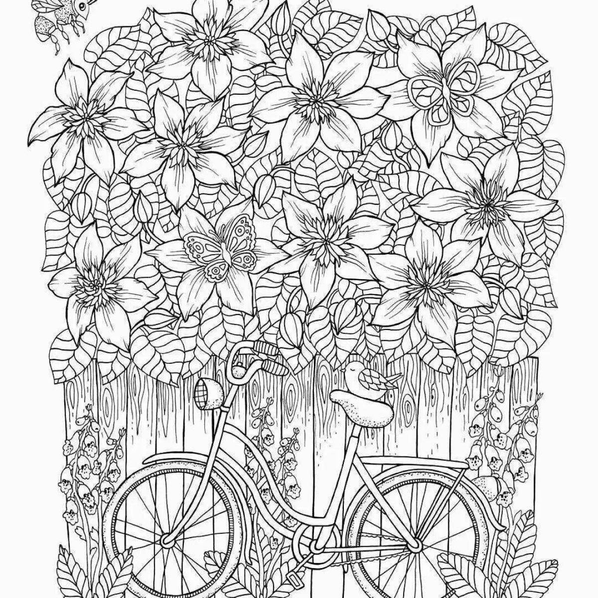 Blooming coloring book for adults